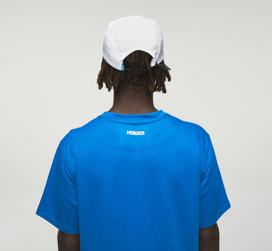 Hoka One One Mens Tee - Lifestyle - Blue - WVXR85710
